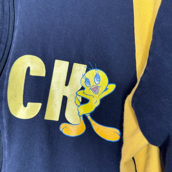 Tweety bird sweater zip up hoodie lucky chich with sparkly red and cute decal - Picture 2 of 8